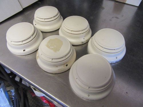 U343 LOT OF 6 SIMPLEX SMOKE AUTOMATIC FIRE DETECTOR HEADS &amp; BASE 4098-9792, 9714