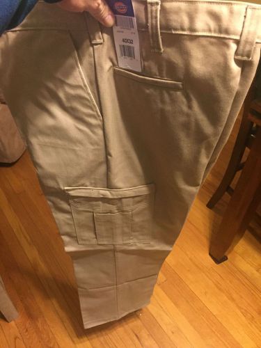 DICKIES 2112372DS-40x32 Industrial Cargo Pants, Twill, Khaki, 40x32