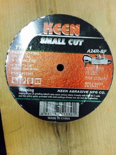 Keen #13308, 4&#034;x1/8&#034;x1/4&#034; Metal/Stainless Cut Off Wheel #, 5 pack