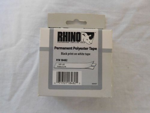 Dymo Rhino 18482. Black Lettering on White Tape Labels
