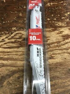 Milwaukee  SAWZALL  Demolition Blades 10PK.(9inch  7/11TPI)^48001706#38