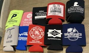 10 Folding Overrun Misprint Soda Beer Drink Can Coolers Holders Koozies Mix Lot