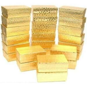 24 Gold Foil Cotton Filled Jewelry Gift Boxes 2 5/8&#034;