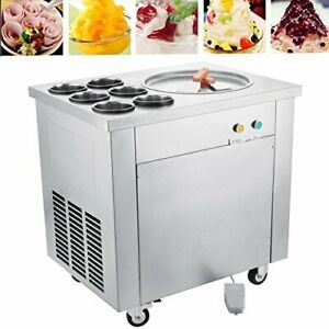 Ice Maker 13.7&#034; Pan Diameter Ice Cream Maker for Yogurt with 1 Pan 6 Buckets