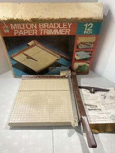 BOXED Vintage NOS Milton Bradly 12” Paper Cutter Trimmer #5112