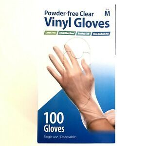 &#039;NEW&#039; VINYL GLOVES POWDER-FREE LATEX-FREE NON-STERILE (100 PCS / BOX)SIZE MEDIUM