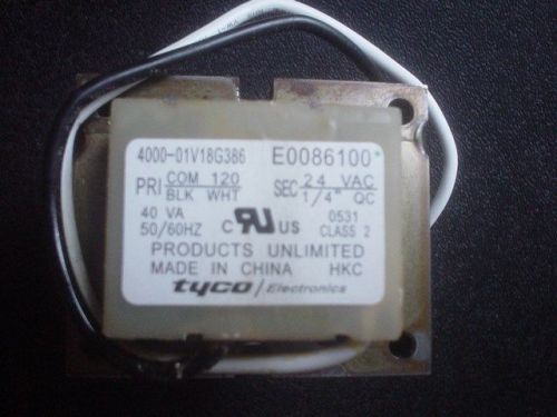 1 tyco transformer pri 120v sec 24vac 50-60hz 40va 4000-01v18g386 e0086100 for sale