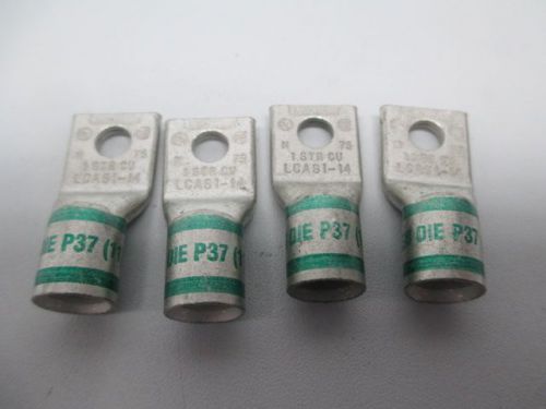 Lot 4 new panduit lcas1-14 copper lug 1 hole short barrel d250873 for sale