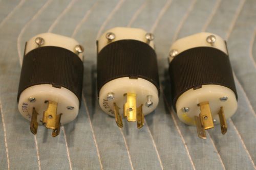 HUBBELL TWIST-LOCK PLUG 20A 125V 2P (Lot of three)