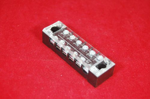 5pcs 6 Position 15A Barrier Dual Row Terminal Block/Strip w/Cover screw hole