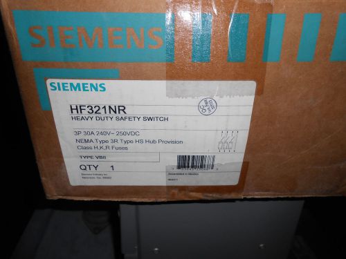 SIEMENS HNF321NR HD SS 3P 30 AMP 250 VOLT FUSIBLE N3R DISCONNECT