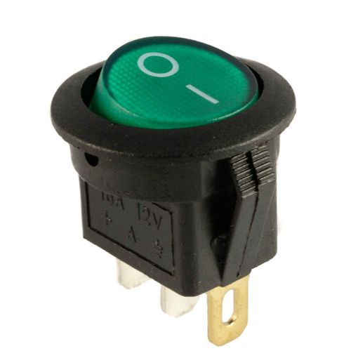 Car Boat Green On/Off 12V LED Lighted Round Rocker Switch