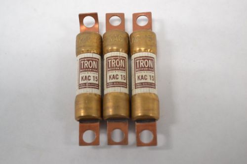 Lot 3 new bussmann kac 15 tron rectifier fuse 600v-ac 15a-amp b256929 for sale