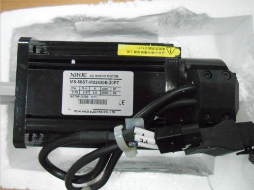 0.75KW Xinje Servo Motor MS-80ST-M02430B-20P7 220V 3000rpm 2.37Nm 3000 ppr New