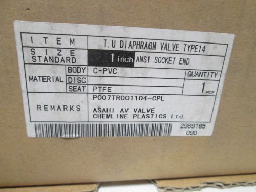 ASAHI PTFE TYPE 14 DIAPHRAGM VALVE *NEW IN A BOX*