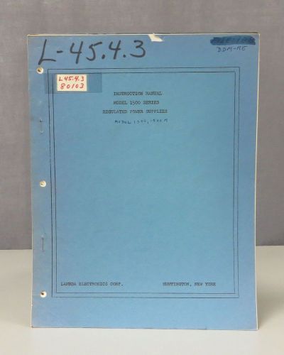 Lambda Regulated Power Supplies Models 1500 Series Instruction Manual