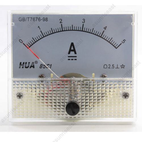 1xdc 5a analog panel amp current meter ammeter gauge 85c1 white 0-5a dc for sale