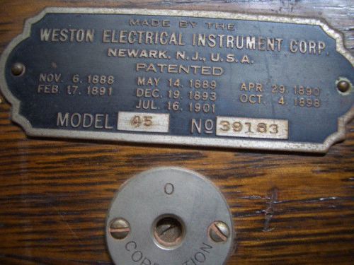 WESTON ELECTRIC VOLT METER VINTAGE