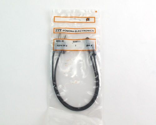 Nos itt/pomona 4274-24-0 multi-stacking banana plug patch cord black 24&#034; for sale