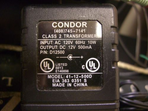 Genuine  condor d12500 41-12-500d power supply ip 120v 60hz 10w op 12v 500ma for sale