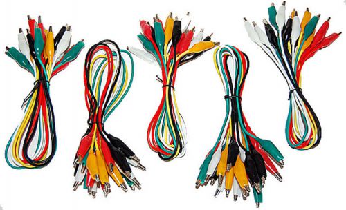 50 lot sub-mini alligator insulated test jumper set cables - 5pcs of 10 - bundle for sale