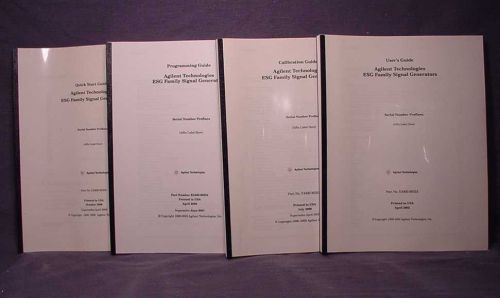 AGILENT ESG Signal Generators Full Manual Set, User&#039;s Programming &amp; Calibration