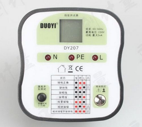 Dy207 rcd eclb socket tester plug (eu) europe version for sale