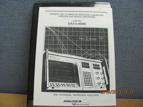 Data precision manual 6000: universal waveform analyzer - schematics coll.#20125 for sale