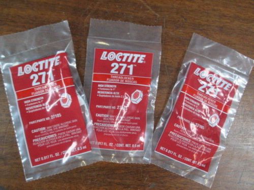 NEW Lot of 3 Loctite 271 Threadlocker .5ml Capsule