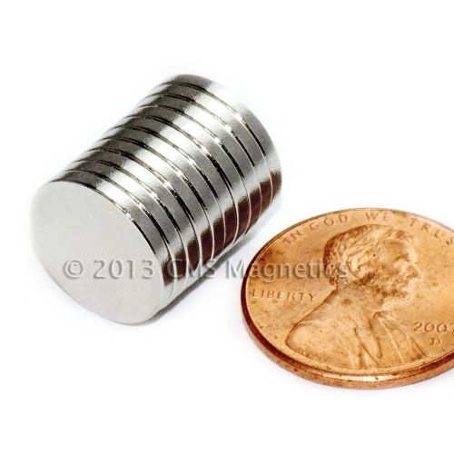 N45 Neodymium Magnet Dia 1/2x 1/16&#034; Bottle Cap Necklace Craft Magnets 500-Count