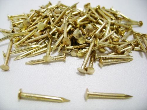 1 box  x BRASS NAILS Linoleum 1.5oz - 5/8 x 16  Fasteners Pins Construction