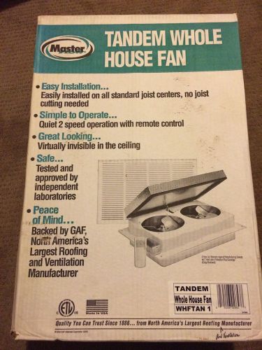 New! master flow® tandem whole house fan 16&#034;l x 24&#034;w 1,600 cfm!! for sale