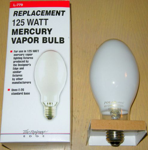 125 watt mercury vapor bulb h42 l-779 uses e-26 standard base designers edge new for sale