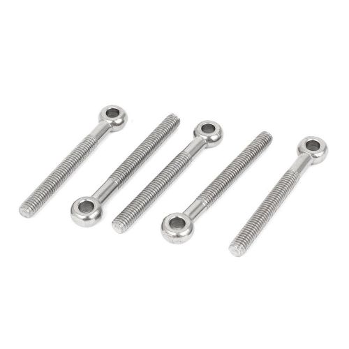 M6 x 50mm Machinery Shoulder Lifting Stainless Steel Eye Bolt 5 Pcs