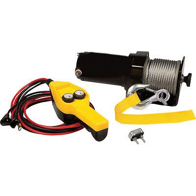 Winch - heavy duty - 12 volt dc - 1 hp - 2,000 lb cap - 50 ft of 5/32 dia cable for sale