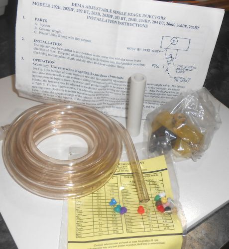 DEMA 202BT ADJUST SINGLE STAGE INJECTOR, TUBING, WEIGHT, TIPS 3/8&#034; 5/8? NPT 202B