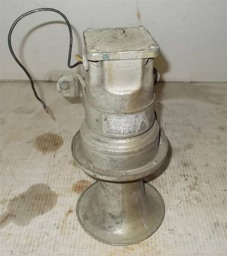 Vintage Industrial Signal Horn Benjamin Electric Co &amp; MOUNTING BRACKET