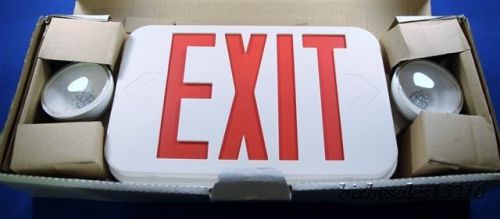 EXIT SIGN - LED LIGHTING, RED LETTERS &amp; EMERGENCY LED SIDE LIGHTS