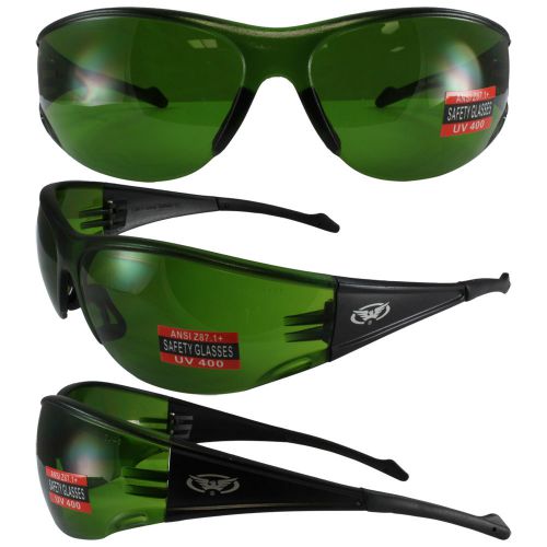 FULL THROTTLE BY GLOBAL VISION SAFETY SUNGLASSES BLACK FRAME GREEN LENS