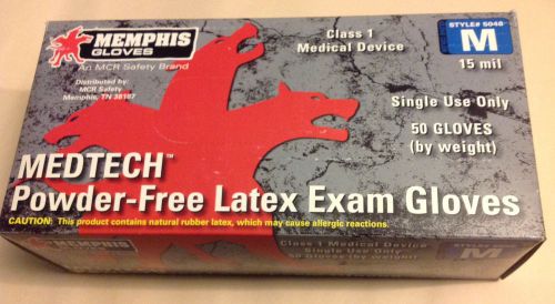 Medium 15mil Latex Medical Powder Free Exam Gloves - 50 Ct Box- MCR Safety 5048M