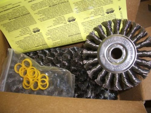 OSBORN 4&#034; Knotted Steel Wire Brush Wheel .020&#034; x 1/2-5/8 AH EDP 26030