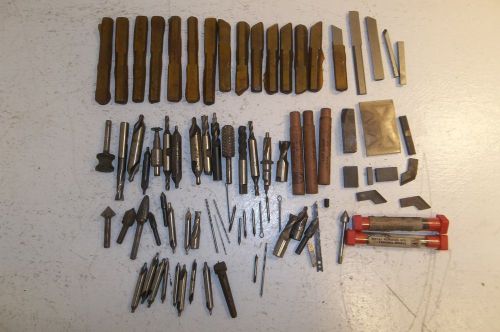 LOT OF CUTTERS BITS CENTER DRILLS &amp; MORE OVER 60 PIECES HARDWARE TOOLS