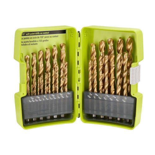 NEW RYOBI Titanium Coated Drill Bit Set (29-Piece) w/Case (Metal, Plastic, Wood)