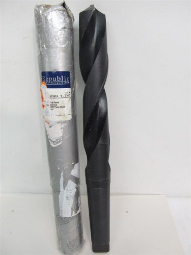 Republic Drill Corp. 200 1-7/8, 1 7/8&#034;, #5MT, HSS Taper Shank Drill Bit