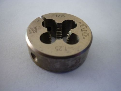 1 NEW THREADING DIE M8 X 1.25 ADJUSTABLE ROUND SPLIT DIE 1&#034; O. D.