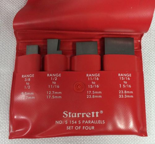 Starrett S154SZ 154-S 3/8&#034; 1/2&#034; 1-1/16&#034; 1-5/16&#034; Parallels Set of 4