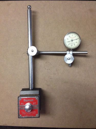 Starrett magnetic base no 657 w/ starrett .001 inch dial indicator no 196 w/box for sale