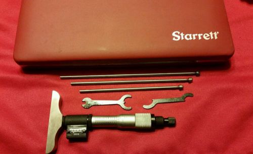 Starrett 446 Digital Depth Gauges, Ratchet Stop, Lock Nut, Micrometer Type, 0-3&#034;