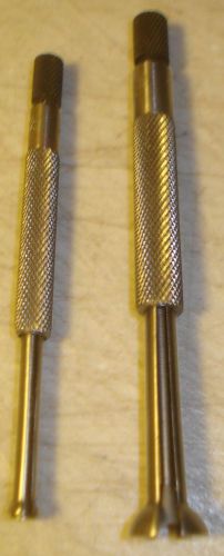 2 STARRETT SMALL HOLE GAGES NO. 831B AND 831D W/ HALF BALL FLAT BOTTOMS