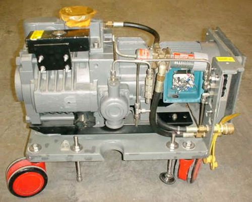 EDWARDS MODEL DP-40 MULTI STAGE DRY VACUUM PUMP ON WHEELS